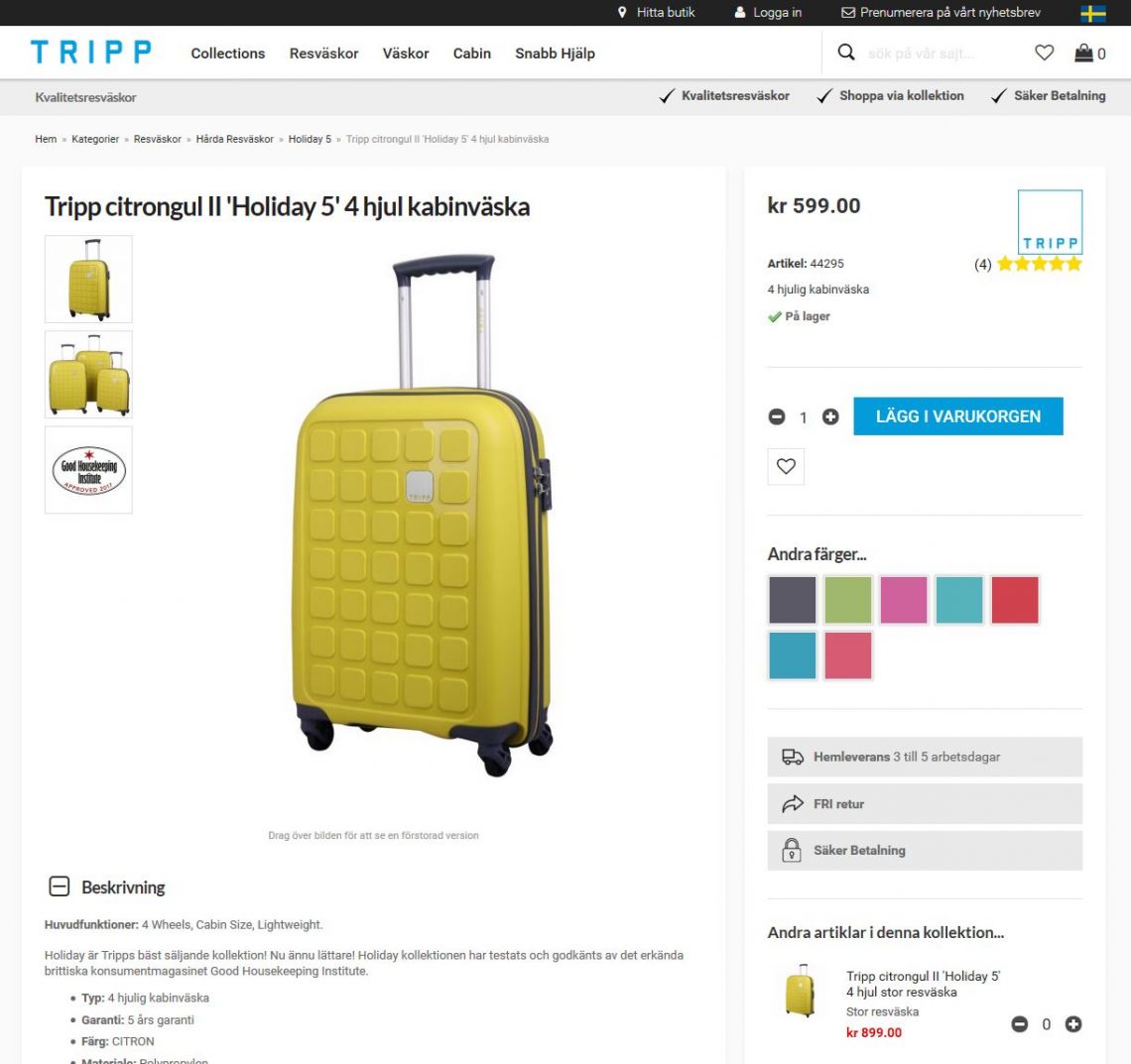 tripp large yellow suitcase